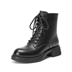 Harrell Women's Round Toe Leather Boots