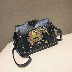 Leroy Women's Embroidered Synthetic Leather Handbag