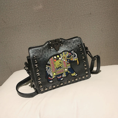 Leroy Women's Embroidered Synthetic Leather Handbag