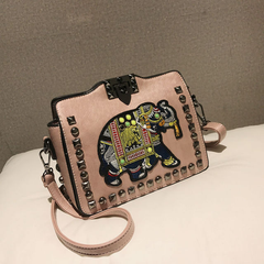 Leroy Women's Embroidered Synthetic Leather Handbag