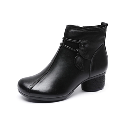 Nashi Women's Comfortable Leather Ankle Boots