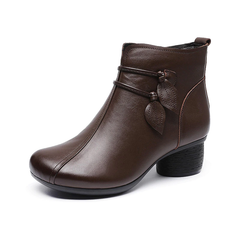 Nashi Women's Comfortable Leather Ankle Boots