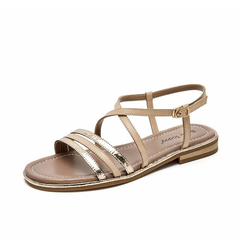 Polonia Women's Leather Gladiator Flat Sandal