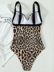 Leopard Underwired Bra Cup One Piece Swimsuit