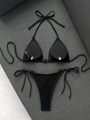 Sexy Beige Shell Push Up Bra Bikini Set