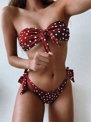 Front Tie Bandeau Bikini