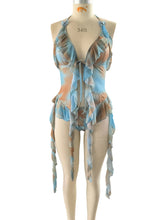 Sexy Blue Tie Dye Gradient Bikini Set