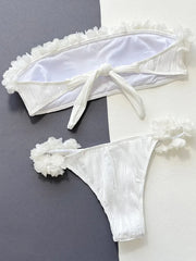 Wrinkled Ruffled Frilled Bandeau Bikini