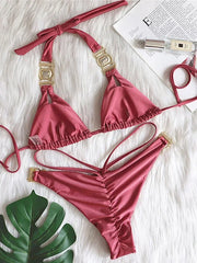 Halter Jewelled Diamond Bikini