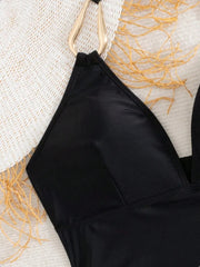 Vintage Black Two Piece Bikini Set
