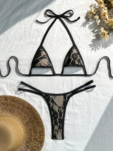 Sexy Black White Lace Bikini Set