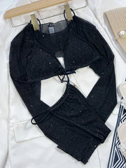 with Long Sleeves Cover Bling Mini Micro Bikini