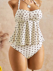 Vintage Polka Dot Print Bikini Set