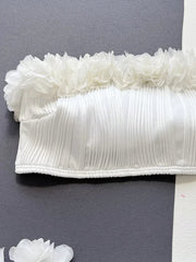 Wrinkled Ruffled Frilled Bandeau Bikini