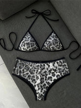 Sexy Leopard Printed Halter Sequins Bikini