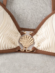 Sexy Beige Patchwork Bikini Set