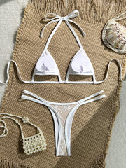 Sexy Black White Lace Bikini Set