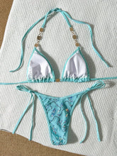 Shiny Sequin Floral Bikini Set