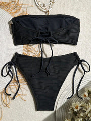 XS - XL Bandeau Wrinkled High Cut Bikini