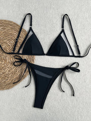 Sexy Black Thong Bikini Set
