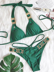 Halter Jewelled Diamond Bikini