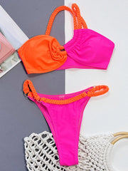 Splicing Asymmetric One Shoulder Bikini
