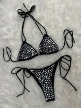 Luxury Black White Rhinestone Bikini