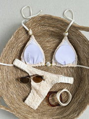 Sexy Beige Black Micro Bikini Set