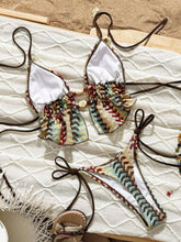 Sexy Coffee Striped Bikini Set