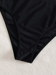 Vintage Black Two Piece Bikini Set