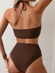 Sexy Halter Pleate Bikini Set