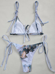 Marble Printed Micro String Bikini