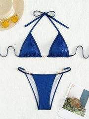 Shiny Blue Bikini Set