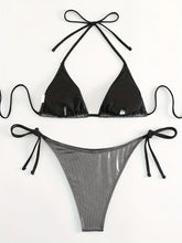 Shiny Bronzing Halter Bikini