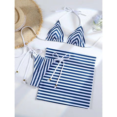 Triangle Striped Swimwear Sexy Bikini