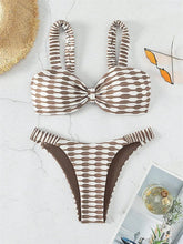 Sexy Khaki Plaid Print Bikini
