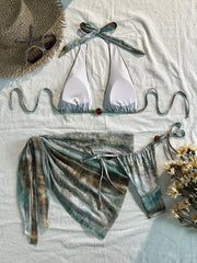 Green Tie Dye Ghradient Bikini Set