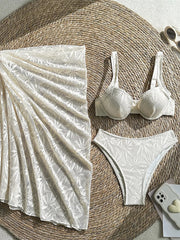 With Mesh Skirt Underwired Bra Cup Bikini