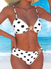 Sexy White Polka Dot Print Bikini Set