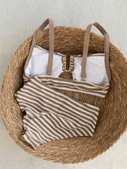 Sexy Brown Striped Bikini Set