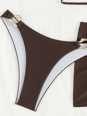 With Sarong Skirt Bandeau Bikini