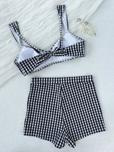 Sexy Black Plaid Bikini Set
