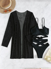 Black 3 Pieces Bikini Set