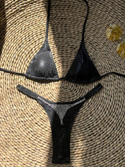 Halter Diamond Rhinestones Mini Thong Bikini