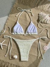 Sexy Beige Pleate Micro Bikini