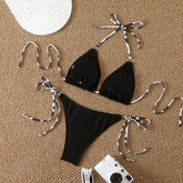 Sexy Purple Contrast Bikini Set