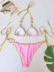 Halter Crystal Rhinestone Diamond Bikini