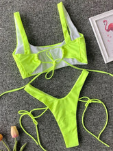 New Neon Green High Leg Cut Bikini