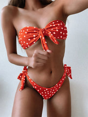 Front Tie Bandeau Bikini