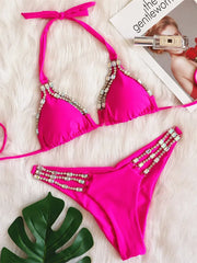 Sexy Rhinestone Bikini Set